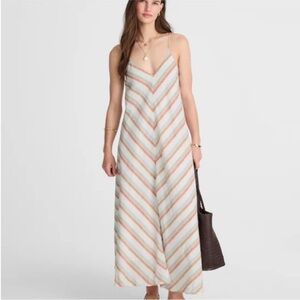 Madewell Striped Maxi Dress - Cream and Orange